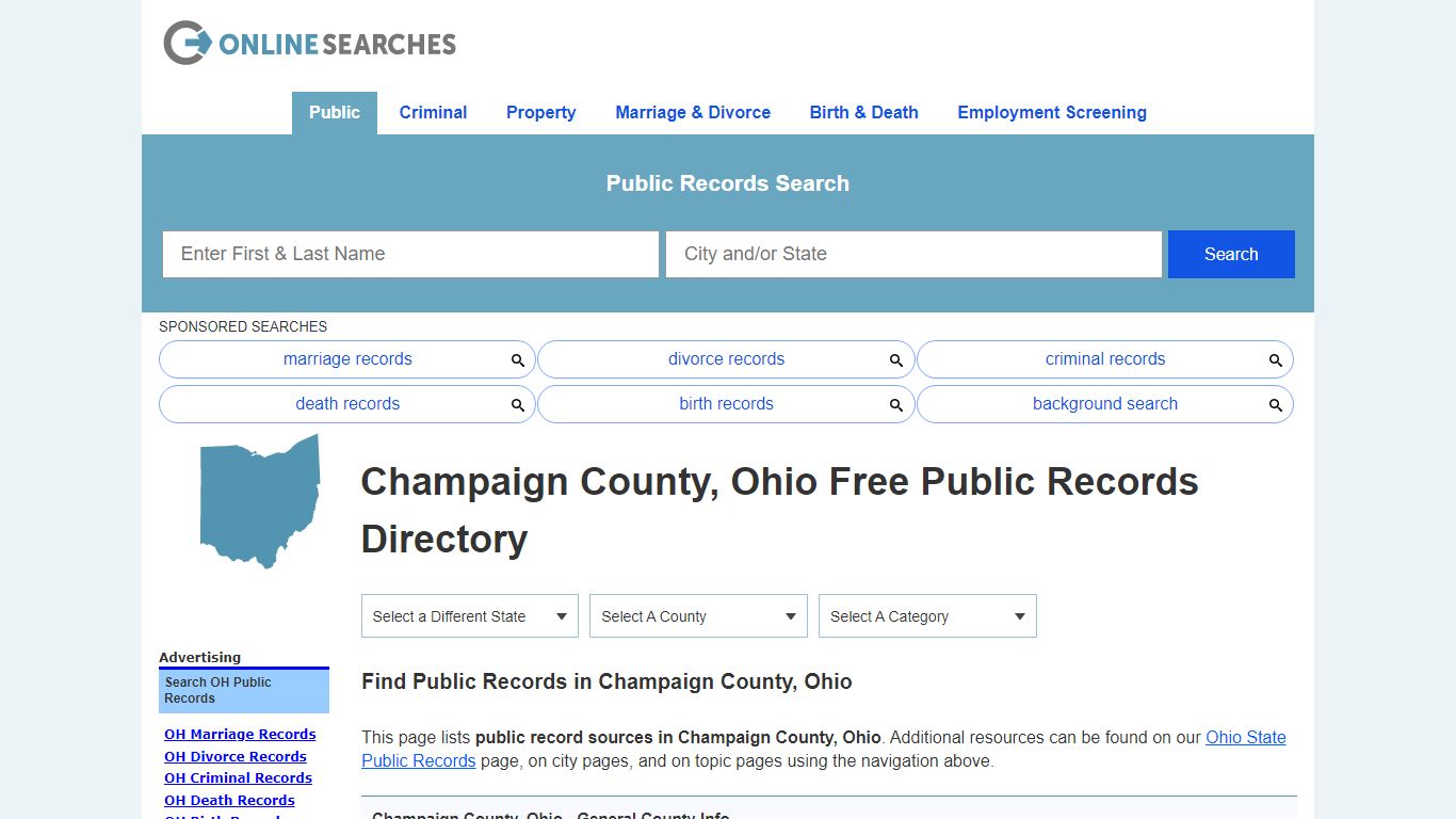Champaign County, Ohio Public Records Directory